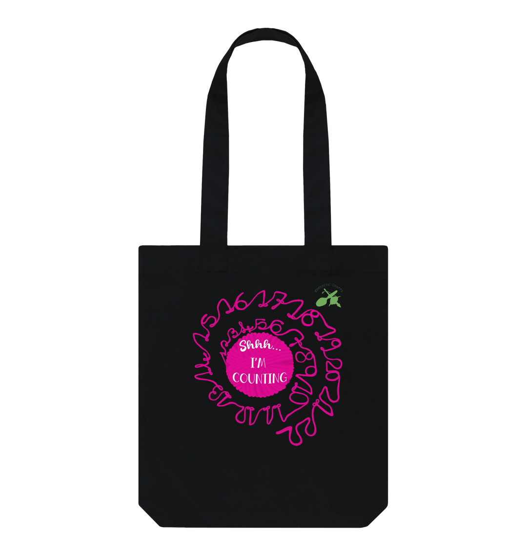 Black Shhh I'm Counting Tote Bag